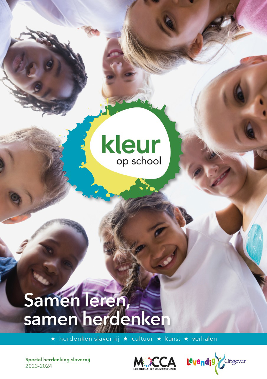Cover SAMEN LEREN, SAMEN HERDENKEN [kleur op school special herdenking slavernij 2023-24]